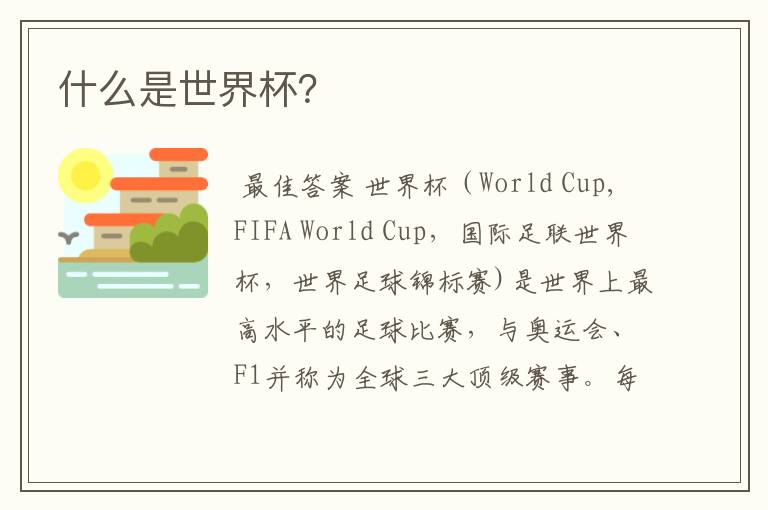 什么是世界杯?