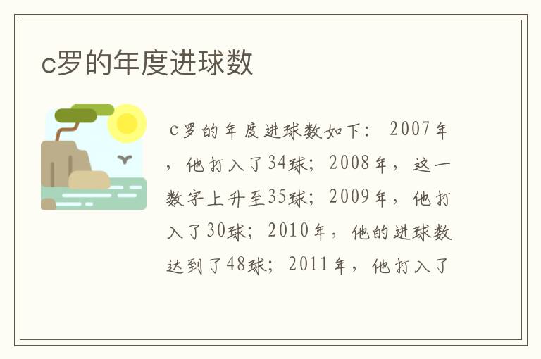 c罗的年度进球数