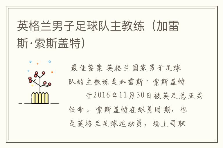 英格兰男子足球队主教练(加雷斯·索斯盖特)