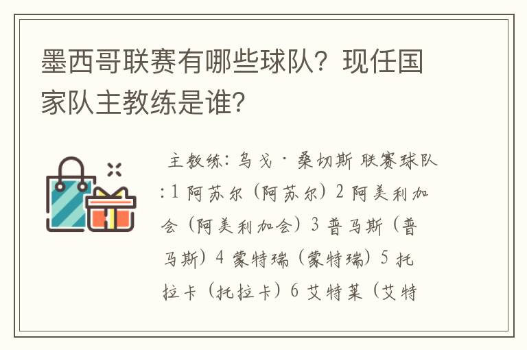 墨西哥联赛有哪些球队?现任国家队主教练是谁?