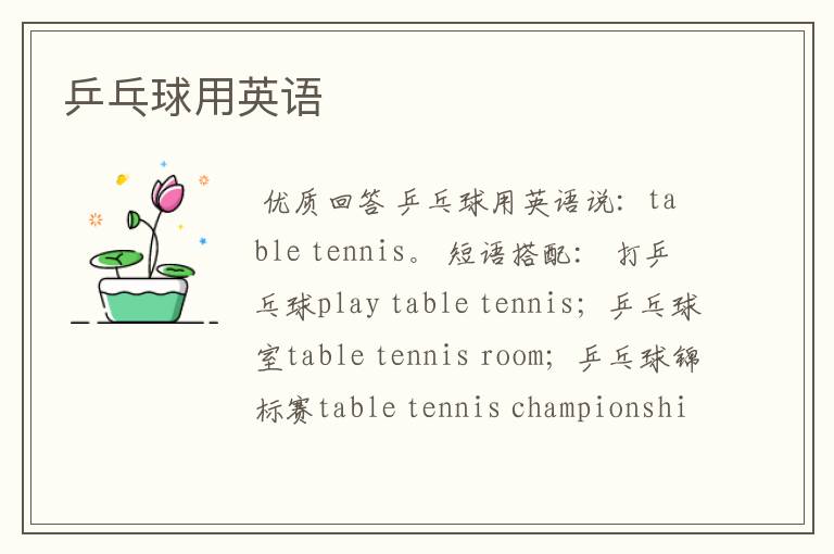 乒乓球用英语