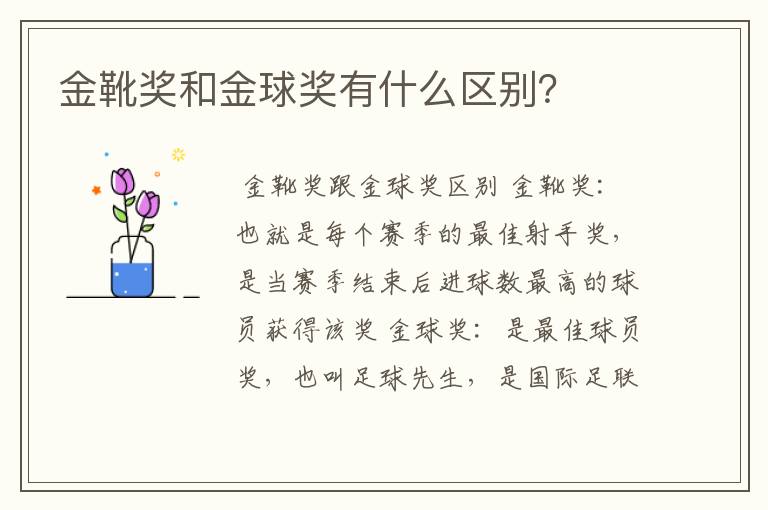 金靴奖和金球奖有什么区别?