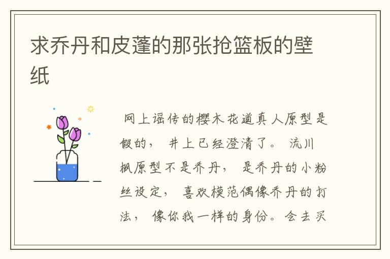 求乔丹和皮蓬的那张抢篮板的壁纸