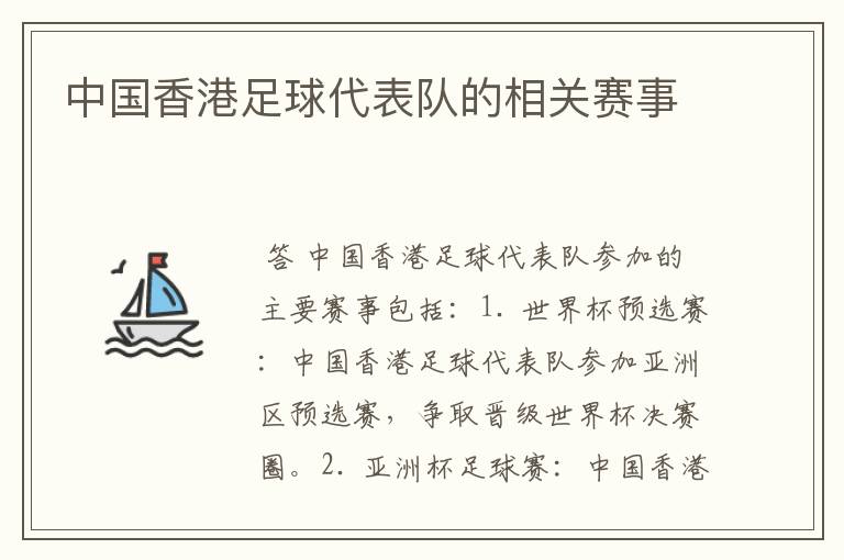 中国香港足球代表队的相关赛事