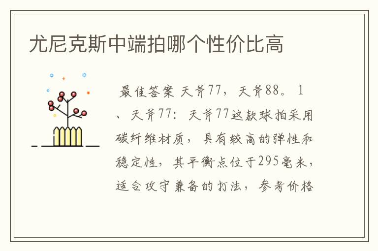 尤尼克斯中端拍哪个性价比高