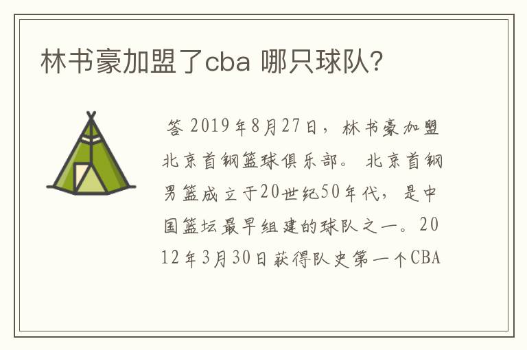 林书豪加盟了cba 哪只球队?