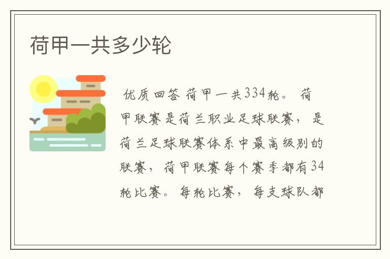 荷甲一共多少轮