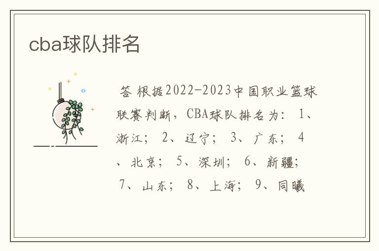 cba球队排名