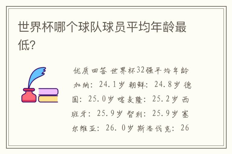 世界杯哪个球队球员平均年龄最低?