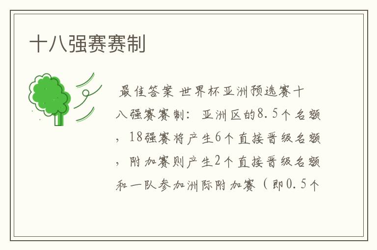 十八强赛赛制