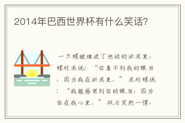 2014年巴西世界杯有什么笑话?