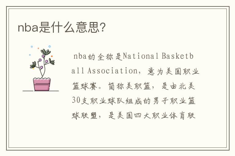 nba是什么意思?