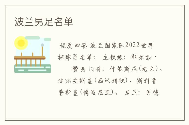 波兰男足名单
