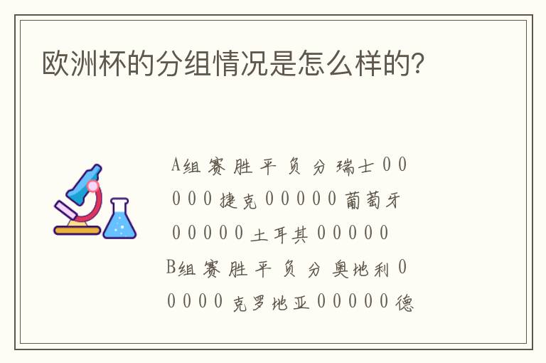 欧洲杯的分组情况是怎么样的？