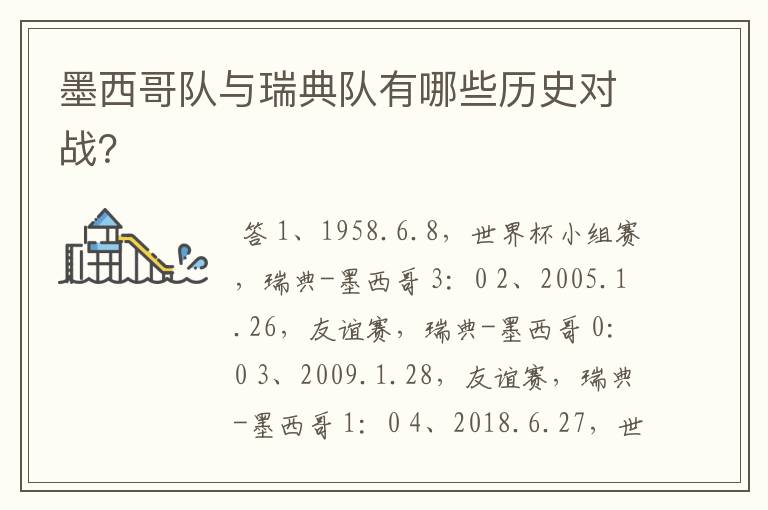 墨西哥队与瑞典队有哪些历史对战?