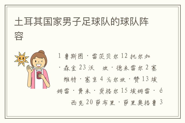土耳其国家男子足球队的球队阵容
