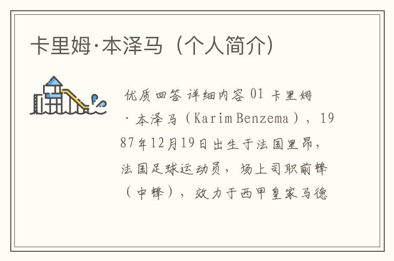 卡里姆·本泽马(个人简介)