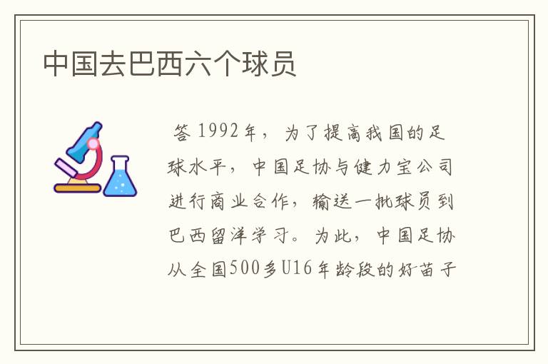 中国去巴西六个球员