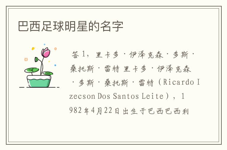 巴西足球明星的名字