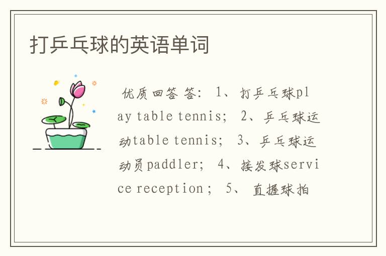 打乒乓球的英语单词
