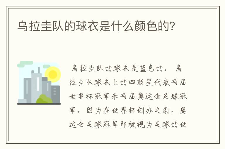 乌拉圭队的球衣是什么颜色的?