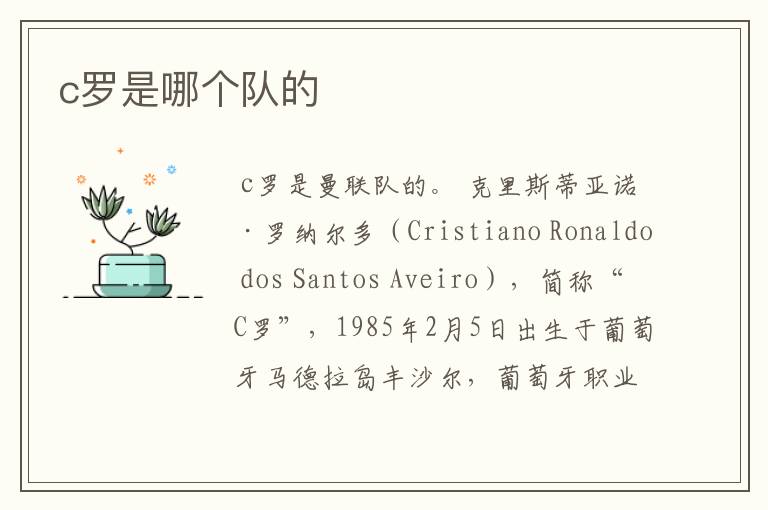 c罗是哪个队的
