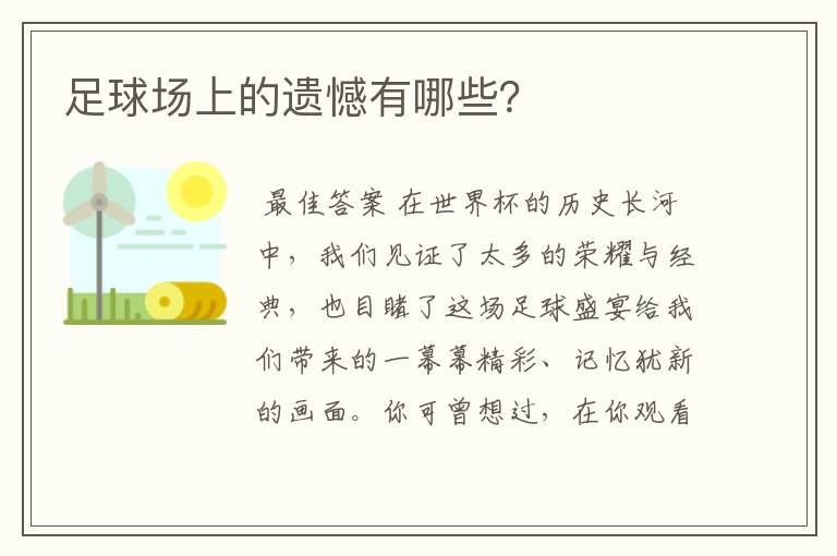 足球场上的遗憾有哪些?