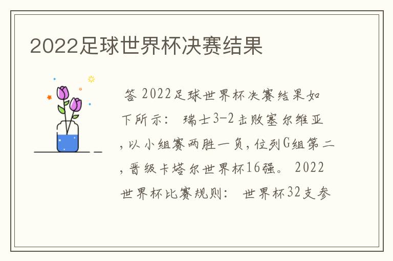 2022足球世界杯决赛结果