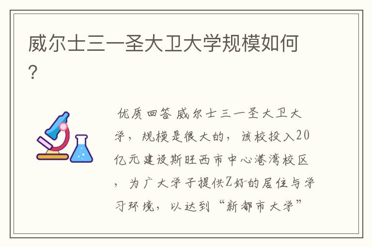 威尔士三一圣大卫大学规模如何?