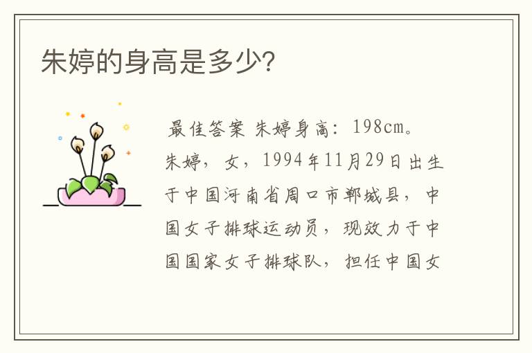 朱婷的身高是多少?