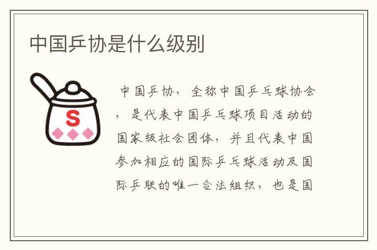 中国乒协是什么级别