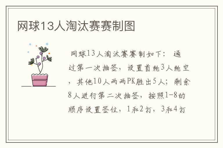 网球13人淘汰赛赛制图
