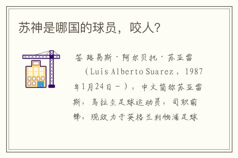 苏神是哪国的球员,咬人?