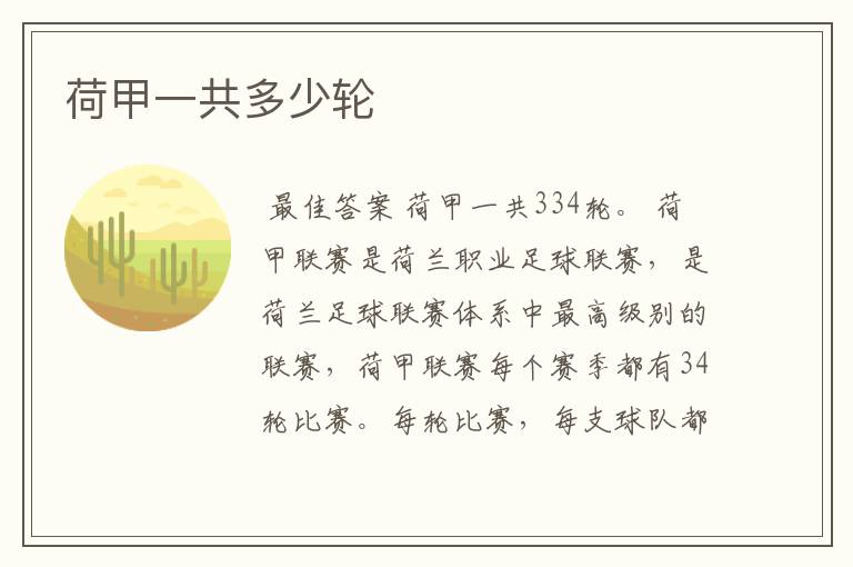 荷甲一共多少轮