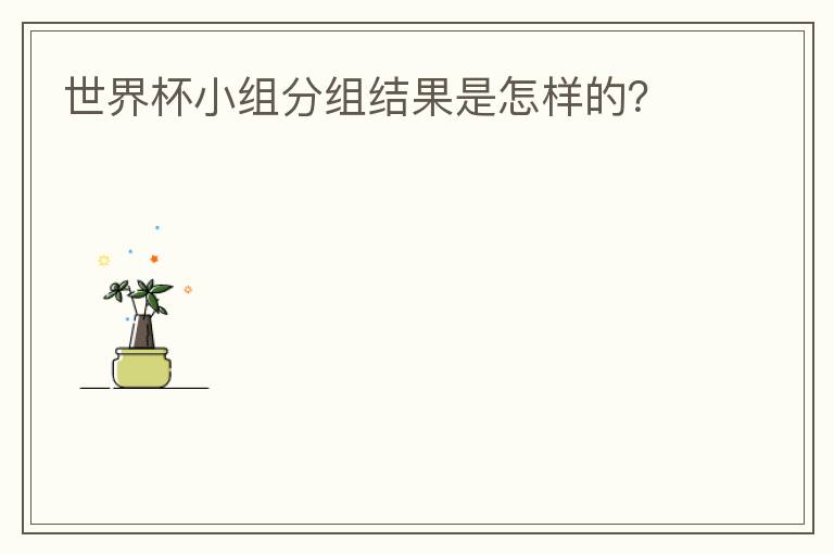 世界杯小组分组结果是怎样的?