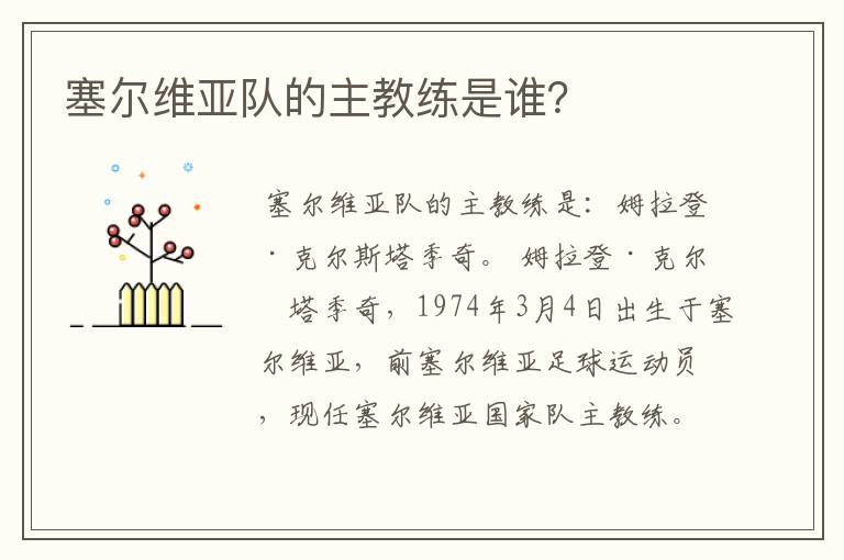 塞尔维亚队的主教练是谁?