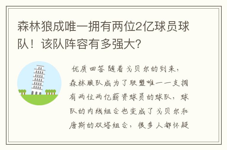 森林狼成唯一拥有两位2亿球员球队!该队阵容有多强大?