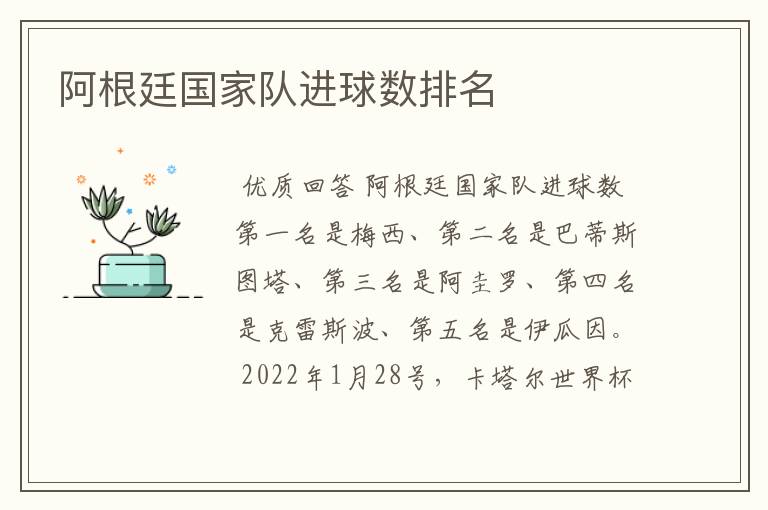 阿根廷国家队进球数排名