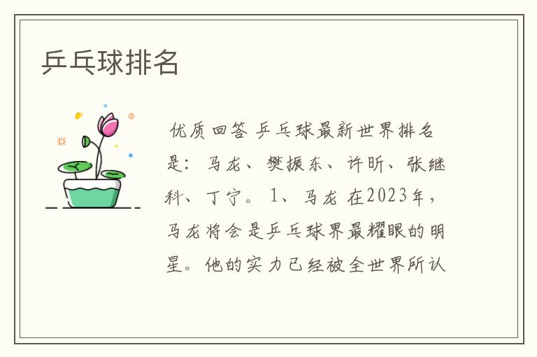 乒乓球排名