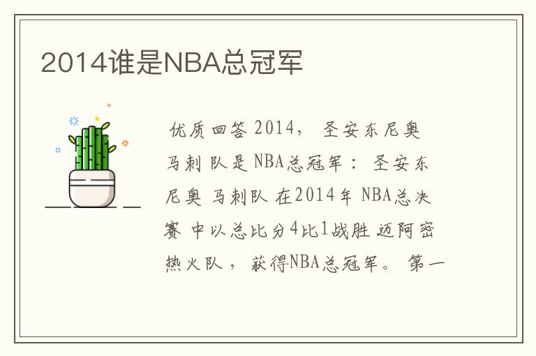 2014谁是NBA总冠军