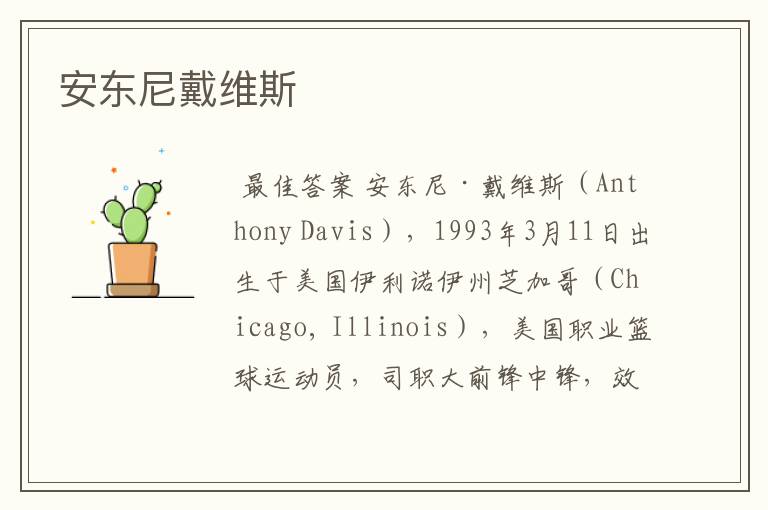 安东尼戴维斯