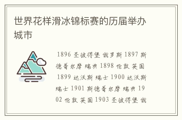 世界花样滑冰锦标赛的历届举办城市