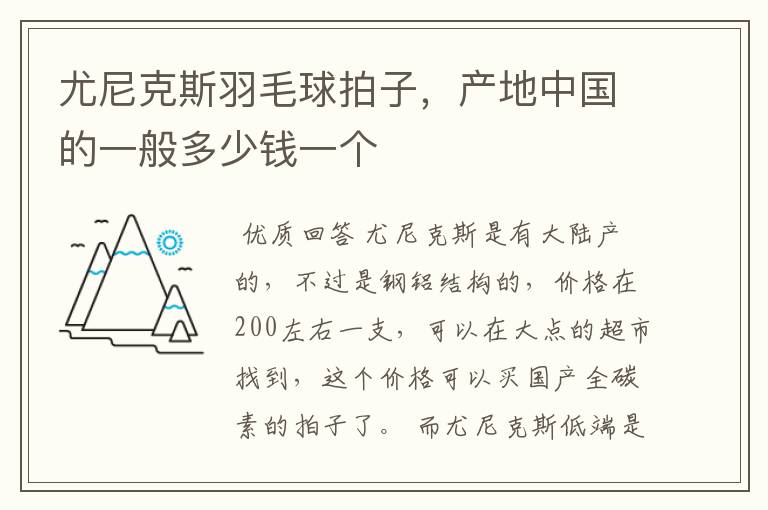 尤尼克斯羽毛球拍子,产地中国的一般多少钱一个