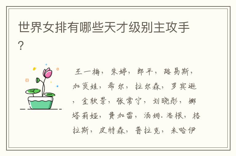 世界女排有哪些天才级别主攻手?