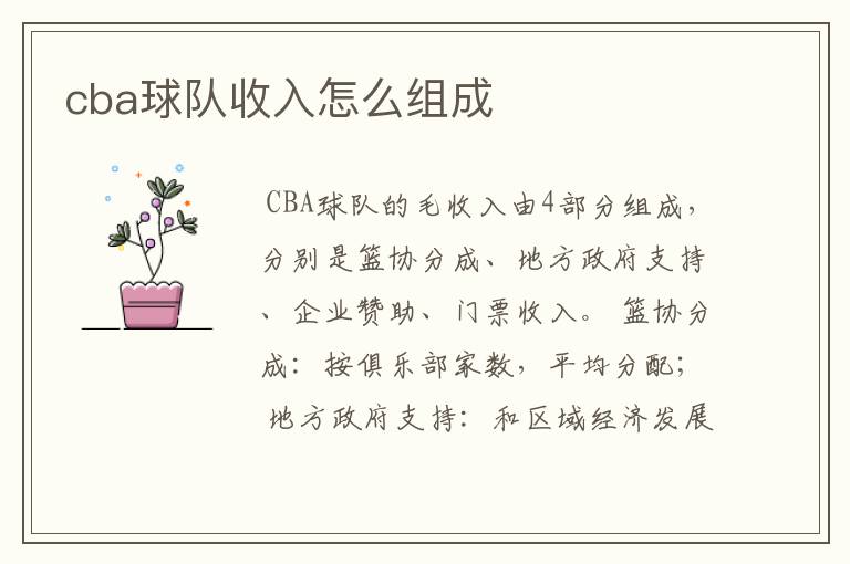 cba球队收入怎么组成