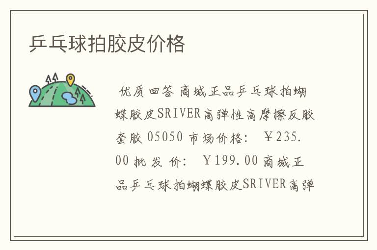 乒乓球拍胶皮价格