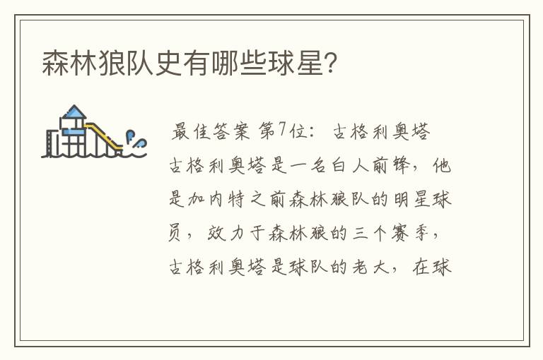 森林狼队史有哪些球星？