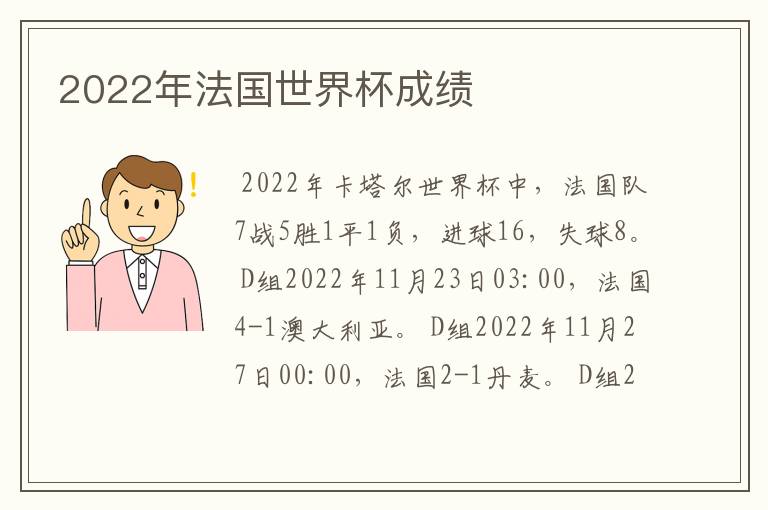 2022年法国世界杯成绩