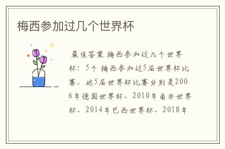 梅西参加过几个世界杯