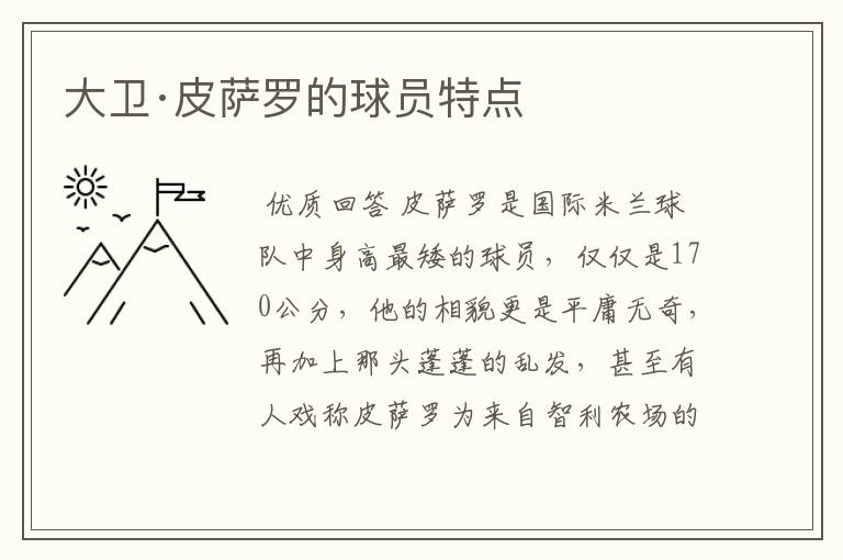 大卫·皮萨罗的球员特点